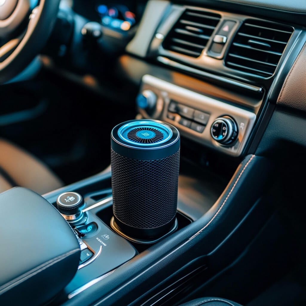 컵홀더에 넣은 차량용 공기청정기