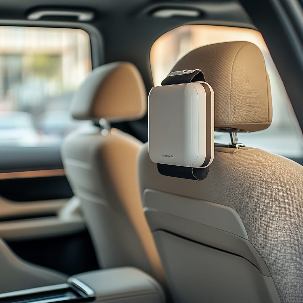 헤드레스트에 장착한 차량용 공기청정기