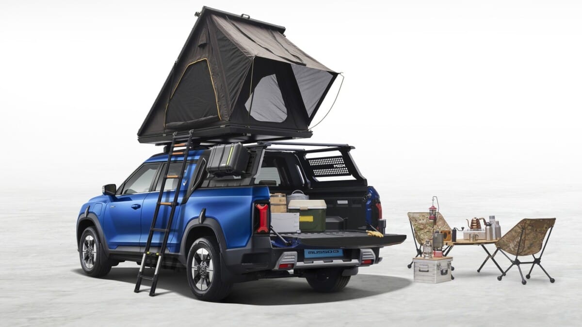 무쏘 ev 캠핑 모습