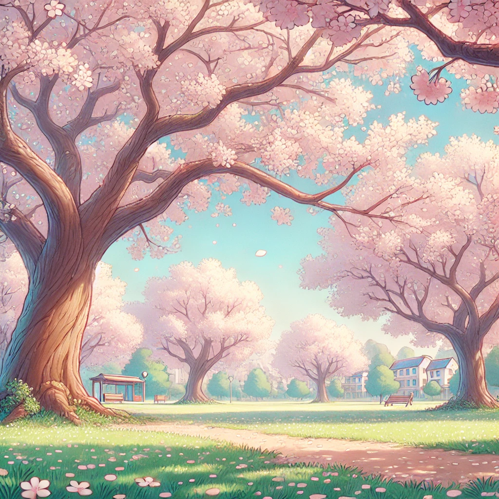 벚꽃이 한창이 아름다운 공원의 모습