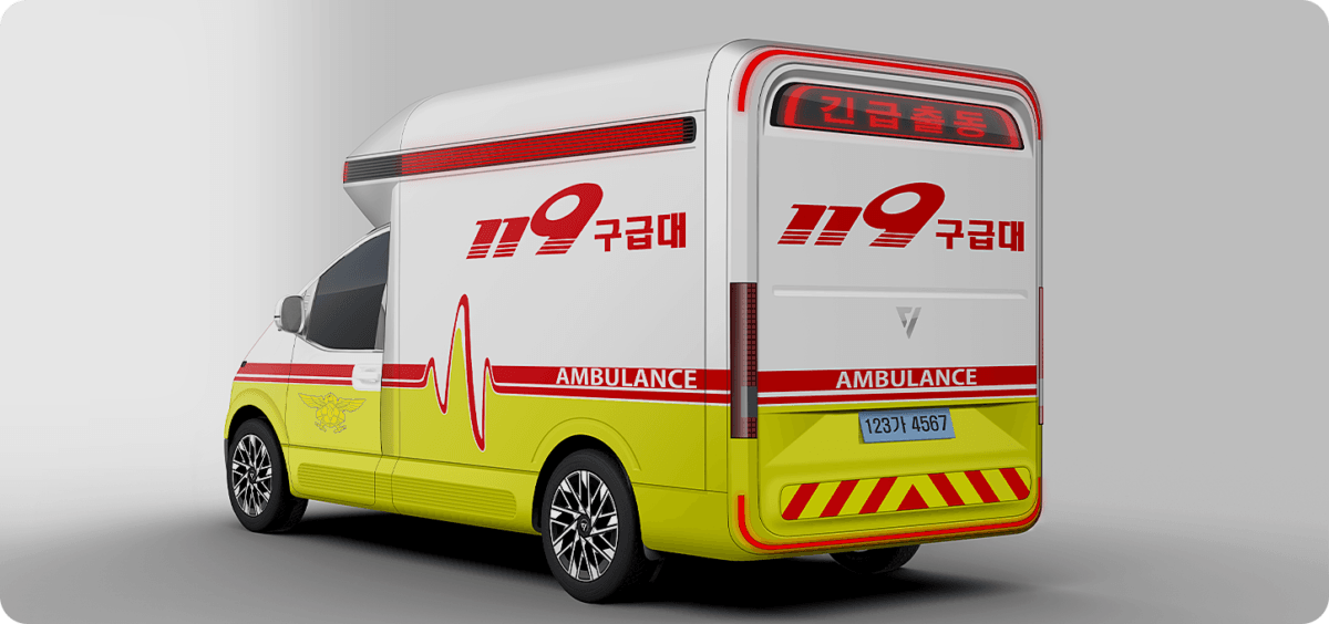 CV1 구급차의 외관 - 출처 : MTR