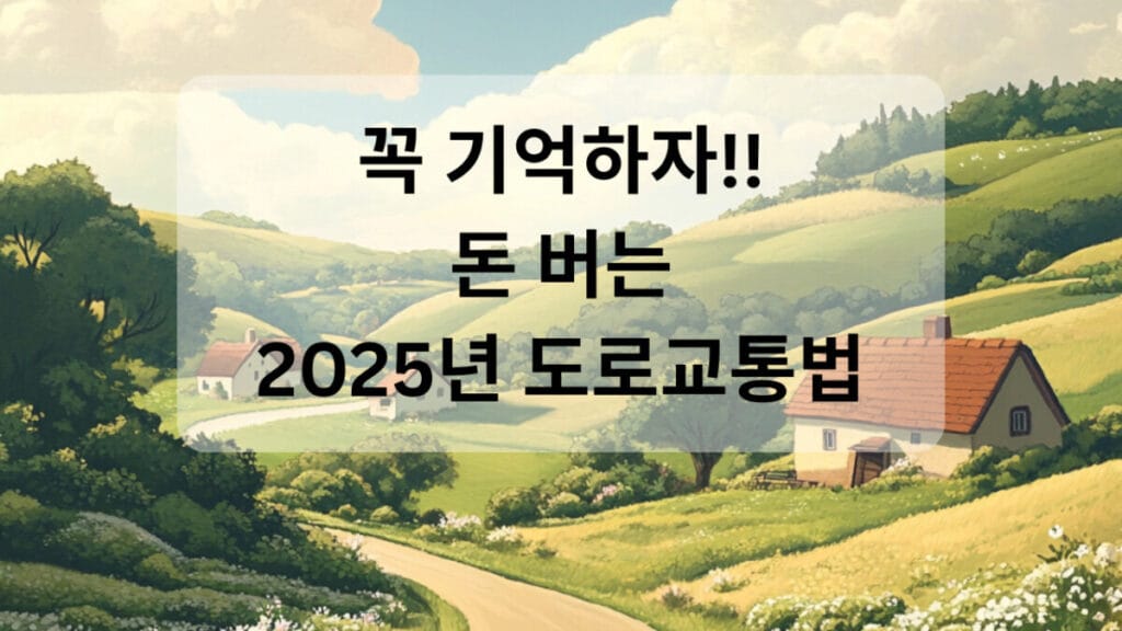 개정된 2025년 도로교통법을 주제로 한 글의 썸네일