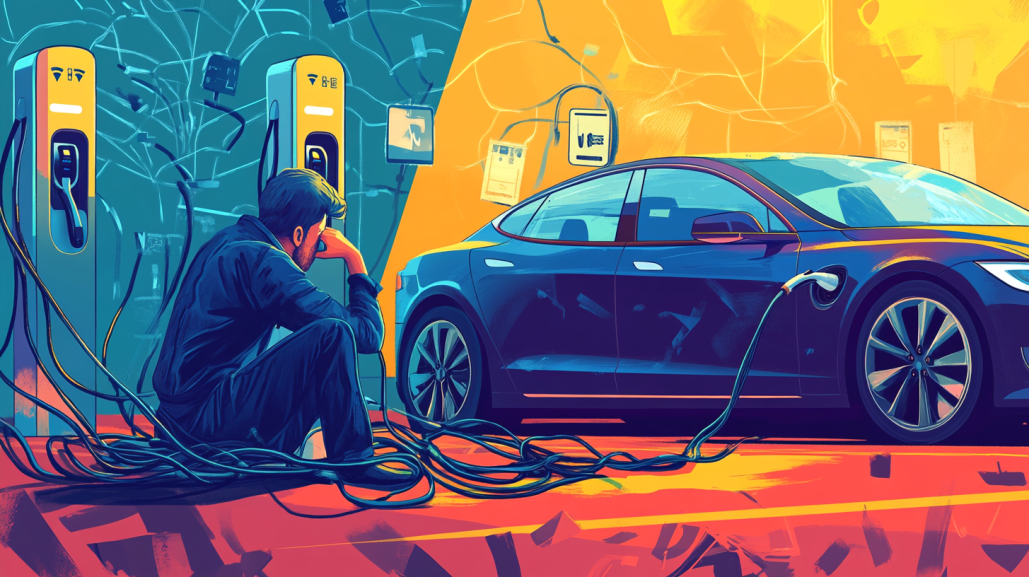 전기차 충전요금으로 고민하는이미지