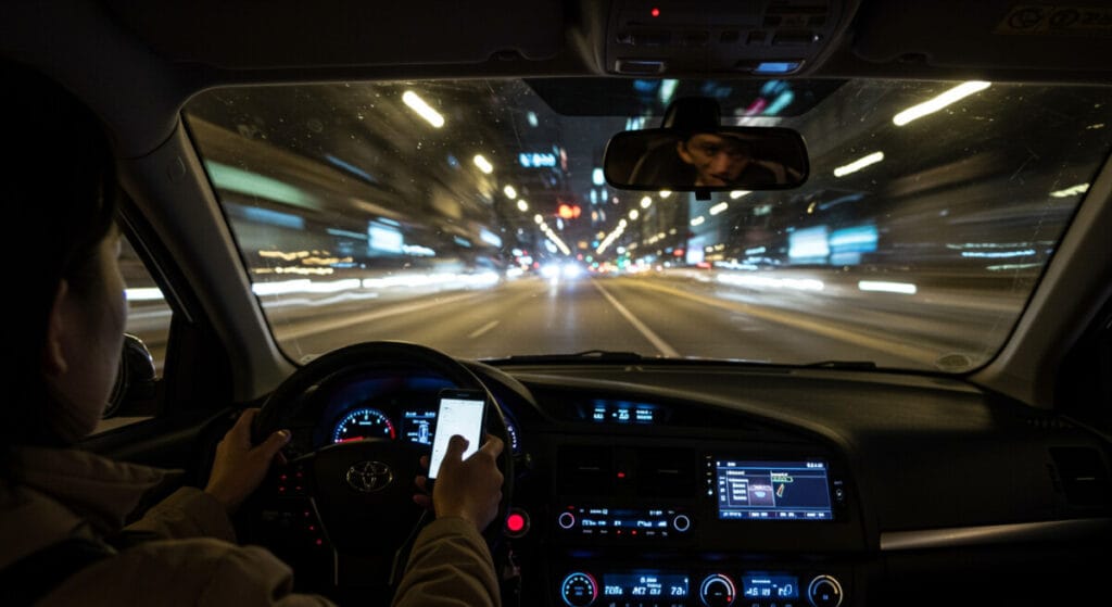 휴대폰 조작하며 운전